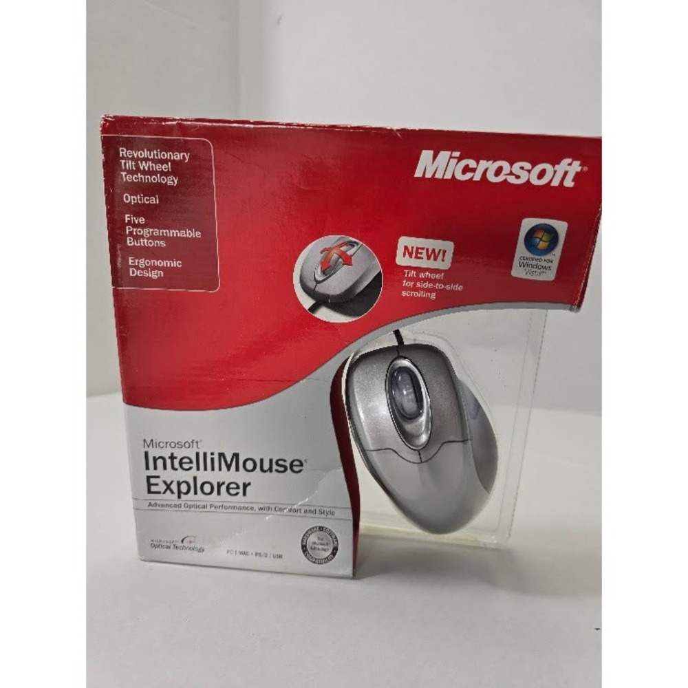 Microsoft IntelliMouse Explorer Wired Mouse Unisex Silver New Tilt Wheel USB